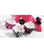 1 - DECORA KIT SET 12 PZ PIROTTINI GLAMOUR PER CUPCAKES MINI MUFFIN DOLCI