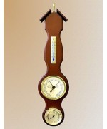 1 - STAZIONE BAROMETRICA CASSA IN NOCE TERMOMETRO BAROMETRO IGROMETRO GERMANY