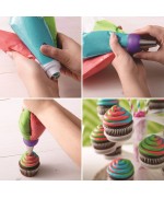 4 - Sac à poche set 9 pz decorazioni a tre colori Color Swirl Wilton