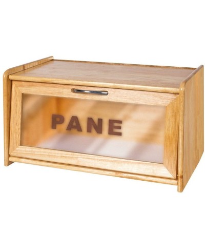 1 - Portapane in legno con anta trasparente