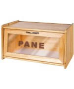 1 - Portapane in legno con anta trasparente