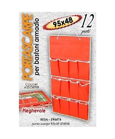 1 - Portascarpe salvaspazio 12 posti pieghevole da armadio per bastoni color