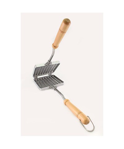 1 - CALDER STAMPO WAFER WAFFLE WAFFEL FERRATELLE CIALDE MANUALE ALLUMINIO 2159