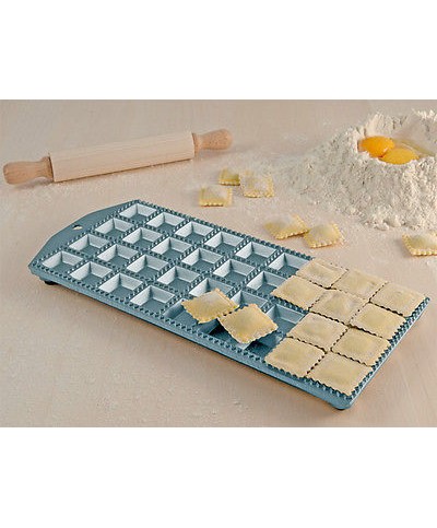 1 - CALDER RAVIOLATORE STAMPO QUADRO 36 RAVIOLI ALLUMINIO CON MATTARELLO 2148