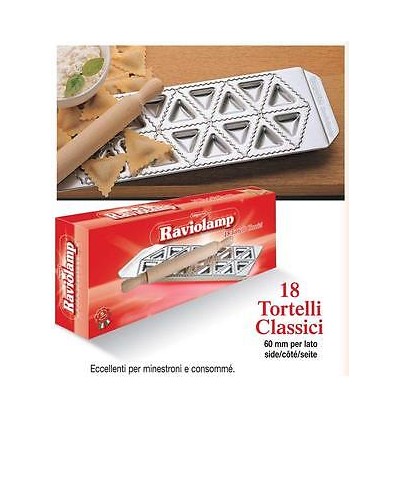 1 - IMPERIA RAVIOLAMP STAMPO STAMPI RAVIOLI 18 TORTELLI CLASSICI TRIANGOLARI