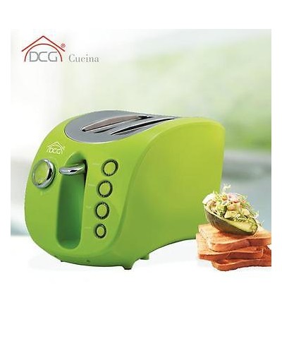 1 - DCG TOSTAPANE INOX ELETTRICO TOSTA PANE FETTE SCALDAFETTE TA8960 VERDE