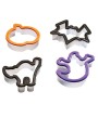1 - WILTON 4 PZ TAGLIAPASTA FORME HALLOWEEN FANTASMA ZUCCA GATTO PIPISTRELLO