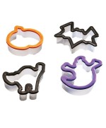 1 - WILTON 4 PZ TAGLIAPASTA FORME HALLOWEEN FANTASMA ZUCCA GATTO PIPISTRELLO