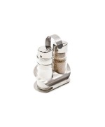 5 - EVA MENAGE PEPE E SALE SALIERA 2 PZ  VETRO SUPPORTO ACCIAIO NUOVO18/8