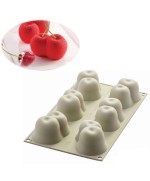 1 - Stampo multiporzione 6 Rosso Ciliegia 3D silicone Silikomart