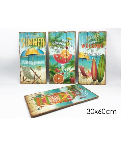 1 - QUADRO QUADRETTO DIPINTO LEGNO BEACH MARE SPIAGGIA SUMMER ESTATE 639608