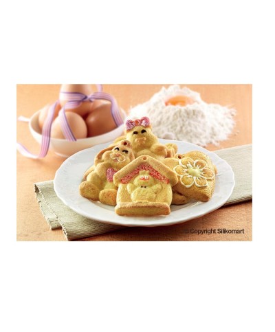 2 - Stampo silicone 12 biscotti pasqua My Lovely Cookies HSH07 Silikomart
