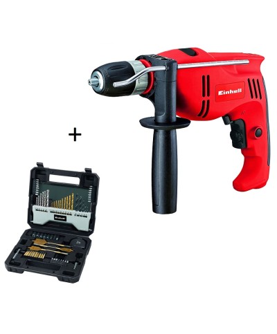 1 - Trapano a percussione Einhell Tc-Id 710 E 710W reversibile + set 70 punte