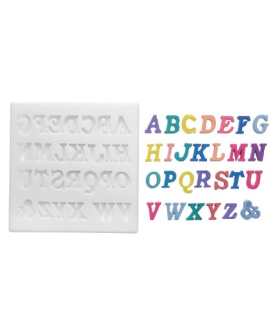 1 - SILIKOMART STAMPO SILICONE ALFABETO LETTERE CORSIVO MAIUSCOLO CAKE SLK 328