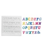 1 - SILIKOMART STAMPO SILICONE ALFABETO LETTERE CORSIVO MAIUSCOLO CAKE SLK 328