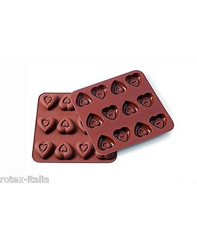 1 - SILIKOMART STAMPO SILICONE CIOCCOLATO HEARTS CUORE CUORI CIOCCOLATINI SM06