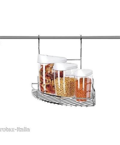 1 - TESCOMA MENSOLA AD ANGOLO PORTA SPEZIE SPUGNE ACCESSORI CROMO MONTI 900036