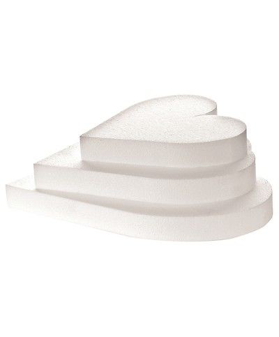 1 - FORMA POLISTIROLO CUORE HEART TORTE DECORA TORTA PIANI CAKE DESIGN 25X5 CM