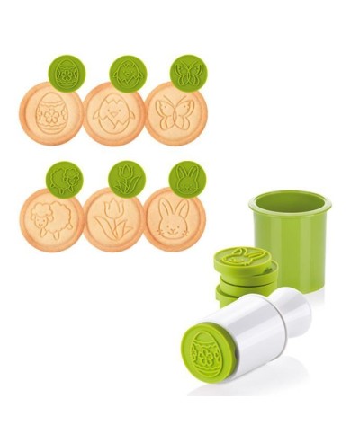 1 - Timbro tagliabiscotti 6 decori Pasquali Tescoma 630116