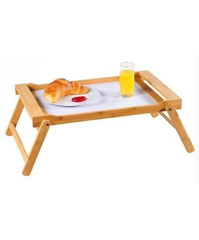 1 - KESPER VASSOIO DA CUCINA LETTO SERVIZIO PIEDI RIPIEGABILI 59x33 CM BAMBOO