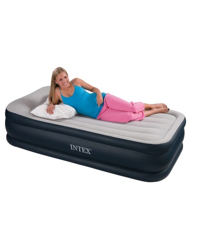 1 - MATERASSO GONFIABILE AIRBED SINGOLO CON POMPA BICOLOR T TWIN