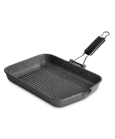 1 - Bistecchiera rettangolare rigata alluminio pressofuso 24x36 cm Lagostina