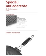 2 - Bistecchiera rettangolare rigata alluminio pressofuso 24x36 cm Lagostina