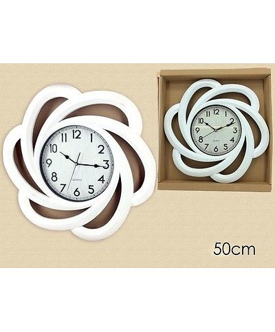 1 - OROLOGIO BIANCO DA MURO PARETE AL QUARZO QUARTZ 50 CM CLOCK WALL 638303