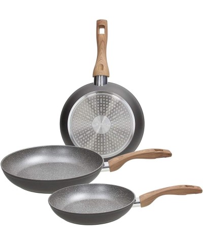 1 - Great Stone tris set 3 padelle 20 - 24 - 28 cm grigio Tognana