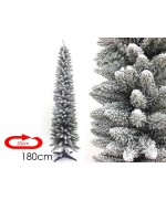 1 - Albero di Natale artificiale slim salvaspazio Monviso Innevato cm 180