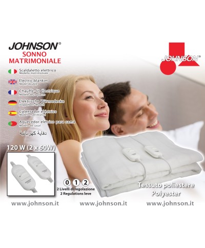 2 - Scaldaletto elettrico matrimoniale scaldasonno Johnson Sonno