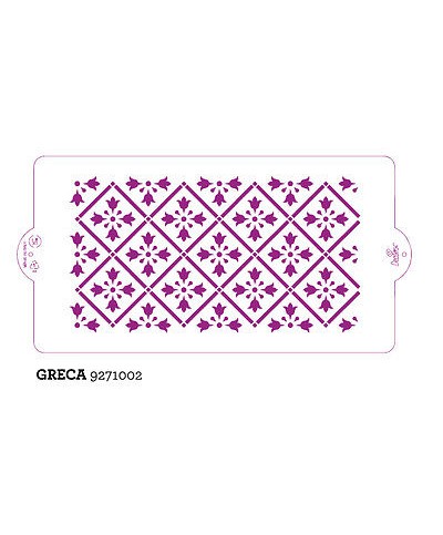 1 - DECORA STENCIL GRECA CM 15 X 30 DECORI DISEGNI SU TORTE BISCOTTI DOLCI