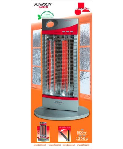 2 - JOHNSON STUFA ELETTRICA AL CARBONIO OSCILLANTE KARBON 600  1200 WATT