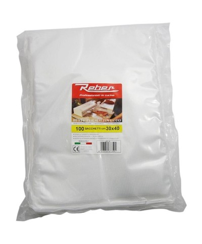 1 - 100 sacchetti goffrate Reber 30 x 40 cm sottovuoto