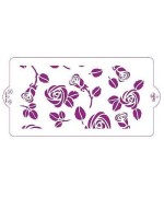 1 - DECORA STENCIL ROSE  CM 15 X 30 DECORI SU TORTE BISCOTTI DOLCI