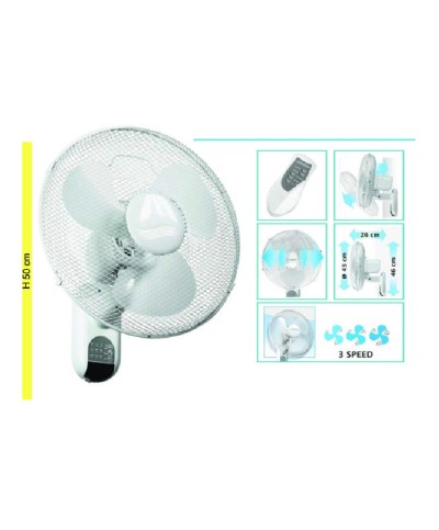 2 - Ventilatore a parete con telecomando 45W