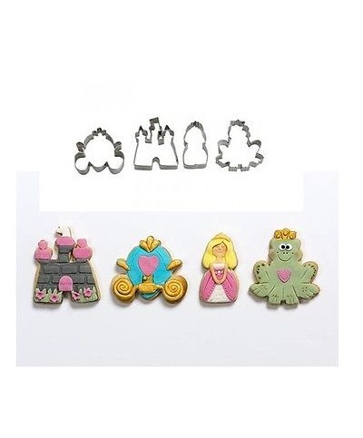 1 - DECORA SET 4 TAGLIABISCOTTI TAGLIAPASTA TAGLIA PASTA BISCOTTI PRINCIPESSA