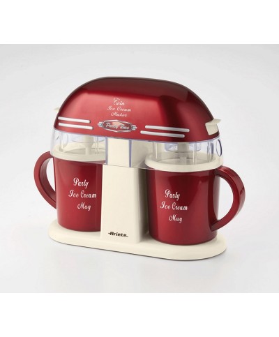 2 - ARIETE MACCHINA GELATO TWIN ICE CREAM MAKER GELATIERA DOPPIA 2 GUSTI 631