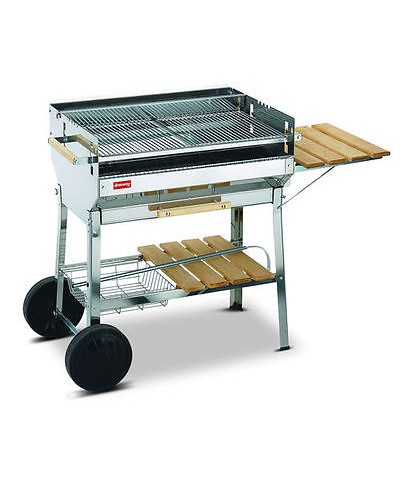 1 - FERRABOLI BARBECUE EURO ACCIAIO INOX BRACIERE LEGNA CARBONELLA GRIGLIA