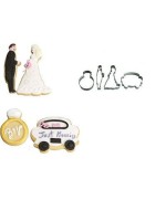 1 - DECORA SET 4 TAGLIABISCOTTI TAGLIAPASTA TAGLIA PASTA BISCOTTI SPOSI INOX