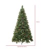3 - Albero di natale verde cm 240 folto ad ombrello luci led pigne bacche