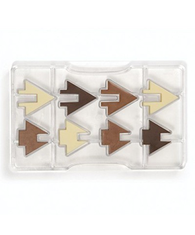 1 - DECORA STAMPO ABETE AD INCASTRO DI CIOCCOLATA DOLCI 8 CAVITÀ POLICARBONATO