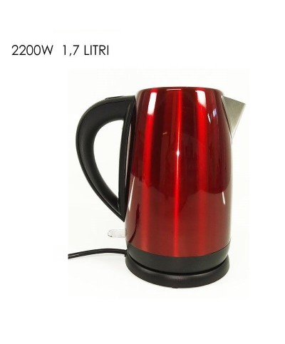 1 - Bollitore elettrico kettle 1,7 LITRI inox rosso 873301
