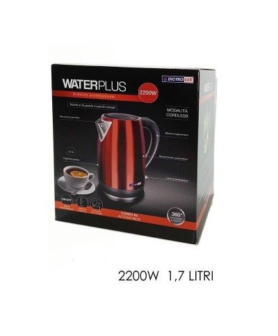 2 - Bollitore elettrico kettle 1,7 LITRI inox rosso 873301