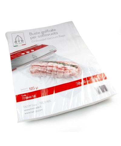 1 - 50 Buste goffrate 30x40 cm macchina sottovuoto Tre Spade  723040