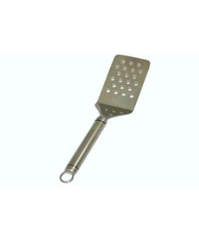 1 - EVA PALETTA FORATA OVALY" ACCIAIO INOX FORATA MANICO IN PP CM 27 X 6,5"