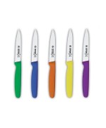 1 - COLTELLO SPELUCCHINO LAMA LISCIA ACCIAIO INOX  10 CM MANICO SINTETICO