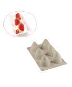 1 - Stampo multiporzione 6 Fragole e Panna 3D silicone Silikomart