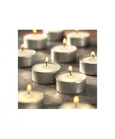 1 - SET 20 CANDELE CON PARAFFINA STOPPINO TEALIGHT CANDELS LUMINI BIANCHI