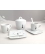 1 - BIALETTI BASIC GIFT BOX PORCELLANA X 2 TAZZE TAZZINE CAFFè  ZUCCHERIERA